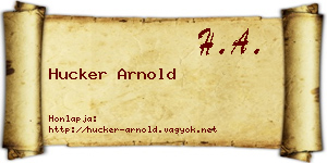 Hucker Arnold névjegykártya